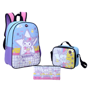 COMBO MOCHILA/MORRAL + LONCHERA + ESTUCHE KUROMI ALL STAR